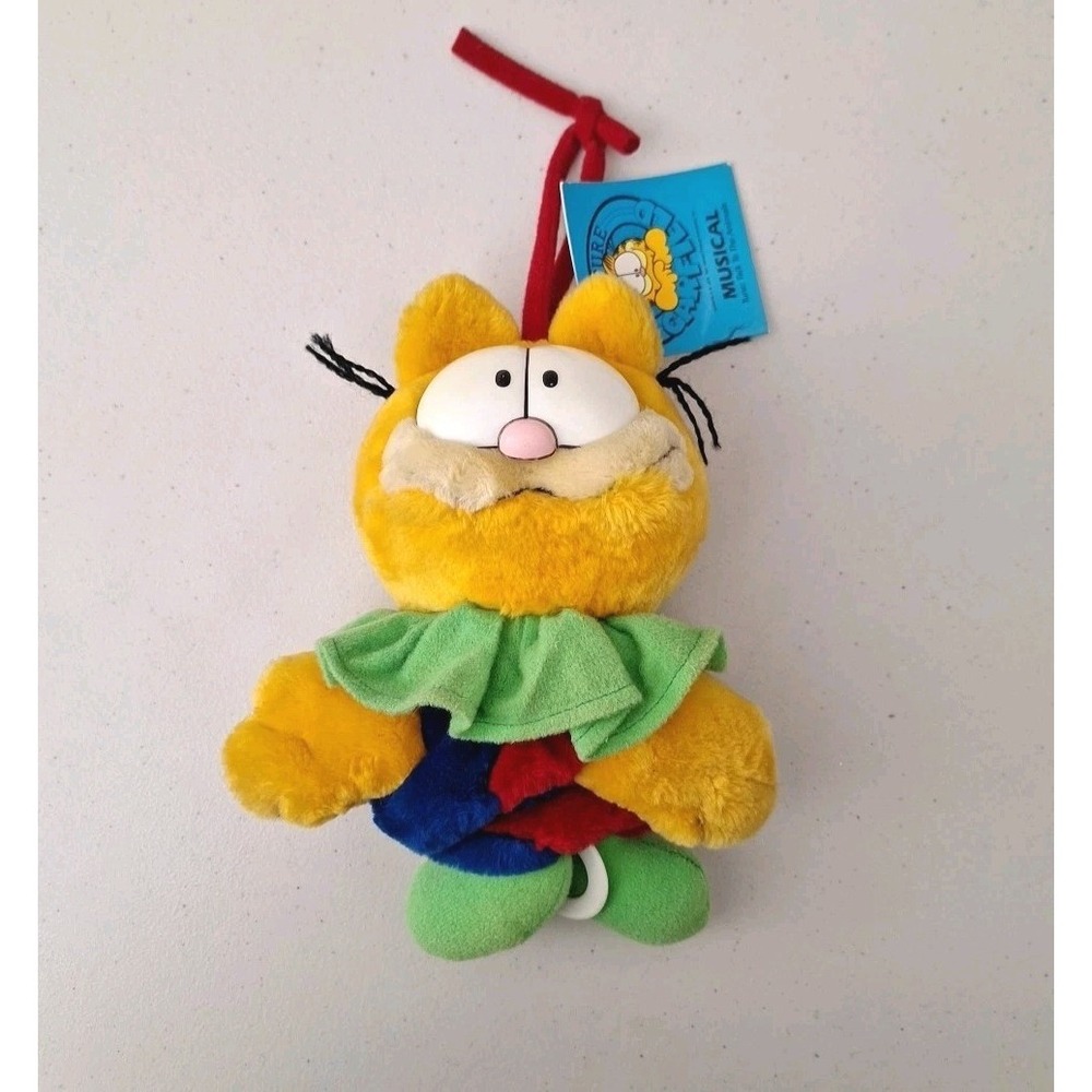 NWT RARE Vtg 1981 Dakin MUSICAL PULL TO PLAY Garfield Stuffed Plush MUSIC WORKS